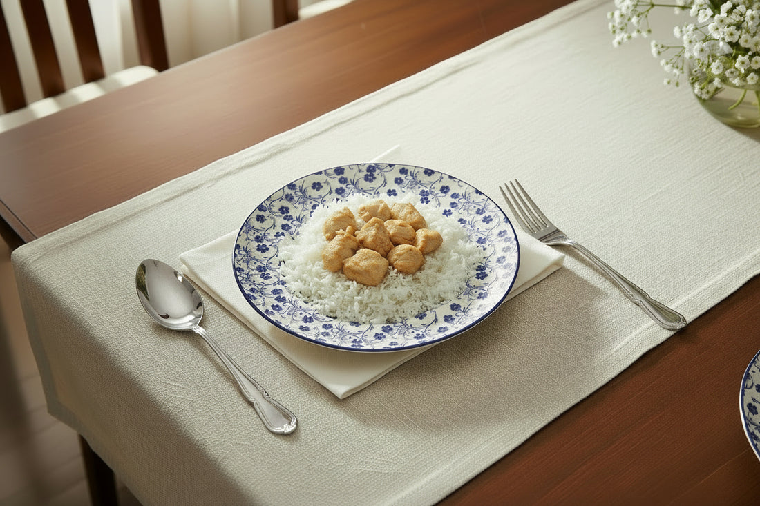 Danny Home Blue Floral Ceramic Flat Plate Collection - My Store