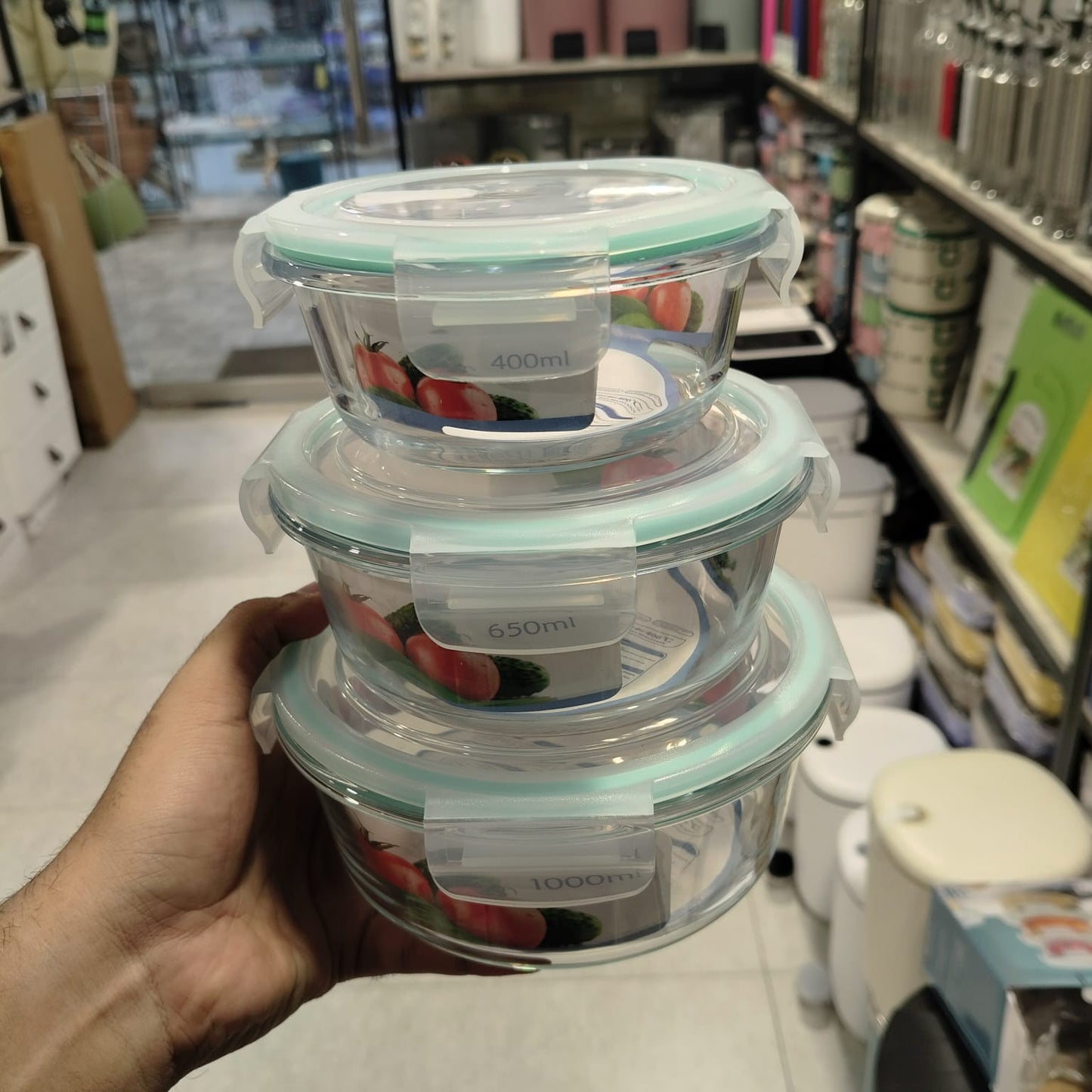 FreshLock™  Borosilicate Glass Food Storage Container Set – 3 Pieces
