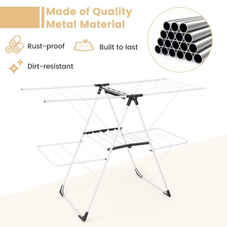 DannyHOME Multi-Tier Folding Clothes Drying Rack