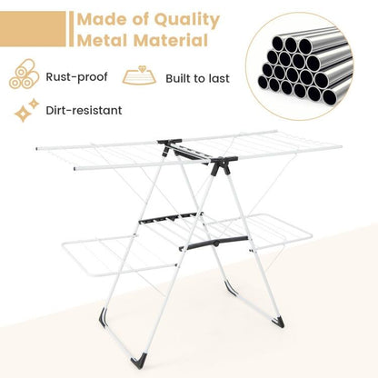 DannyHOME Multi-Tier Folding Clothes Drying Rack