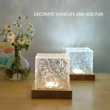 Night Light Flame Crystal Lamp