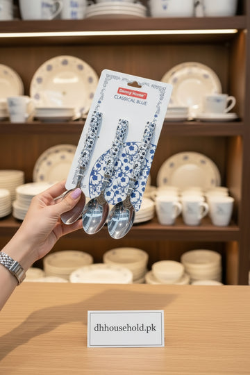 Danny Home Classical Blue Coffee Spoon Set – 6 Pieces (15cm)
