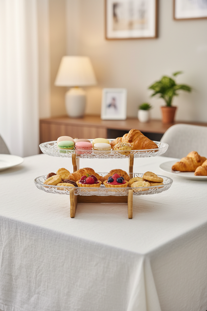 Luxe Crystal Oval Serving Tray Set