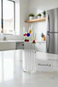 Premium Fruit & Veggie 6-Piece Glass Straw Set - My Store