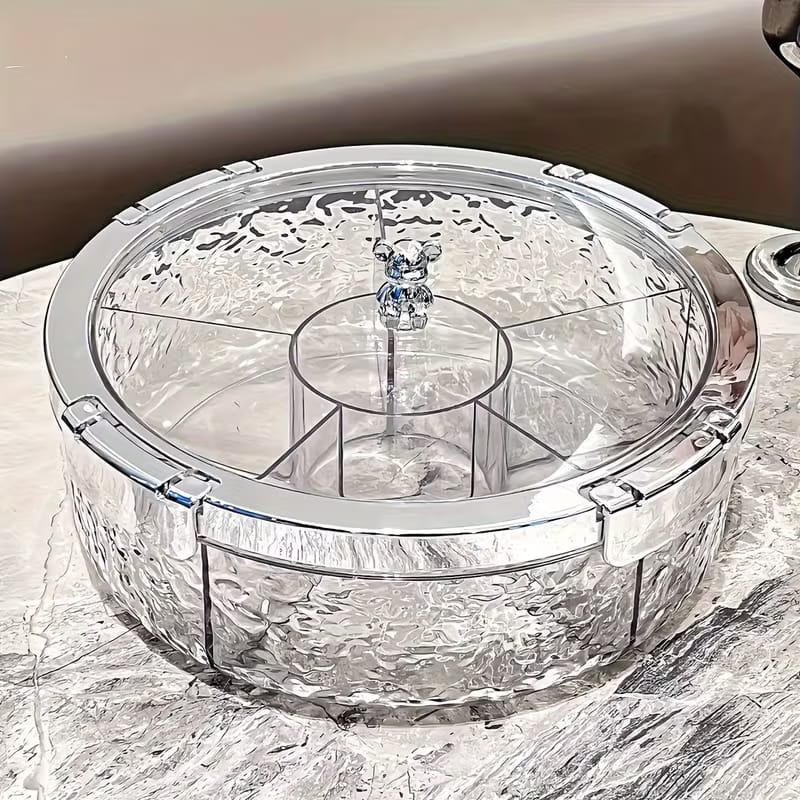 Premium Divided Acrylic Snack Box with Bear Handle - My Store