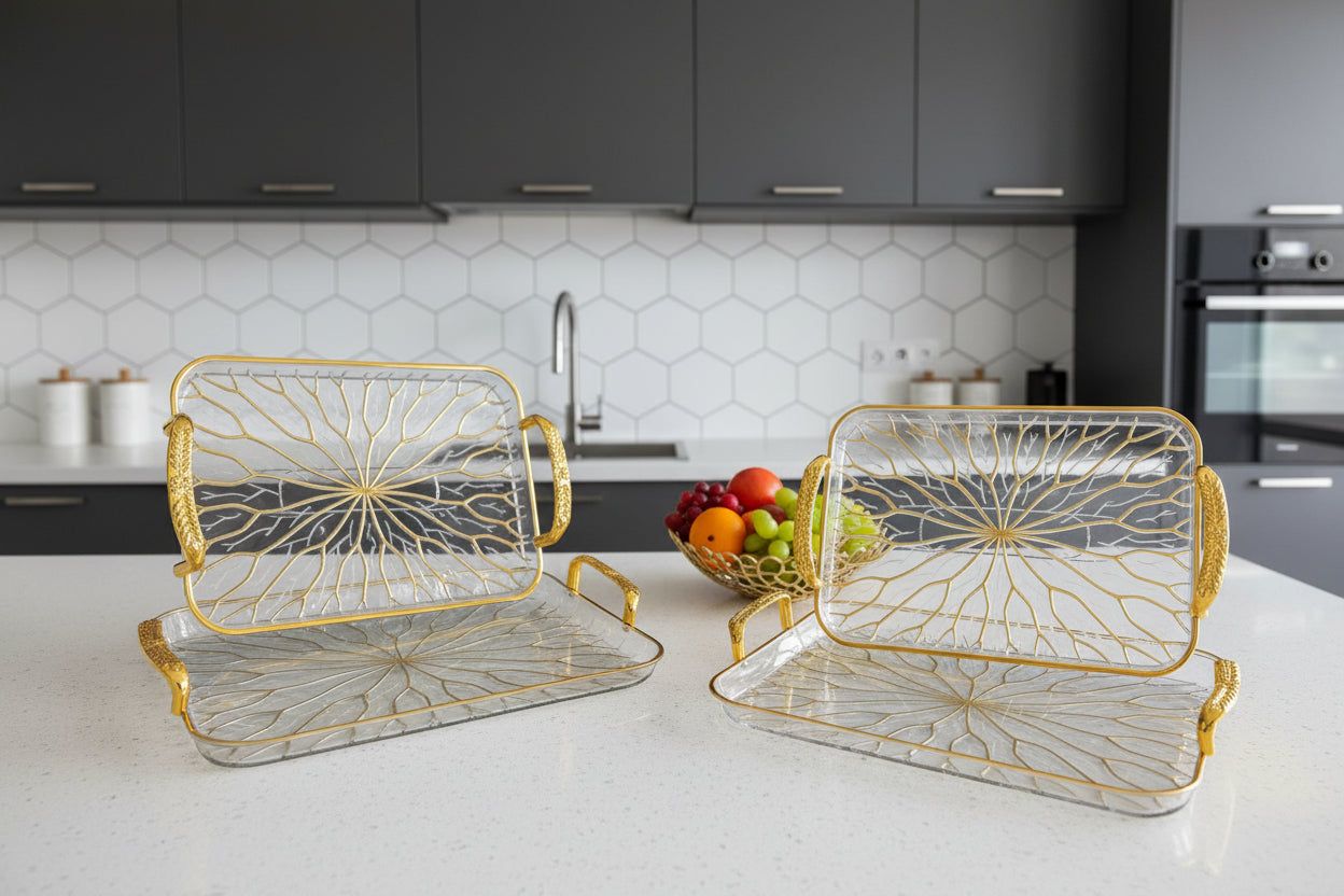 Golden Branch Food Service Tray Set (3-Piece) - My Store