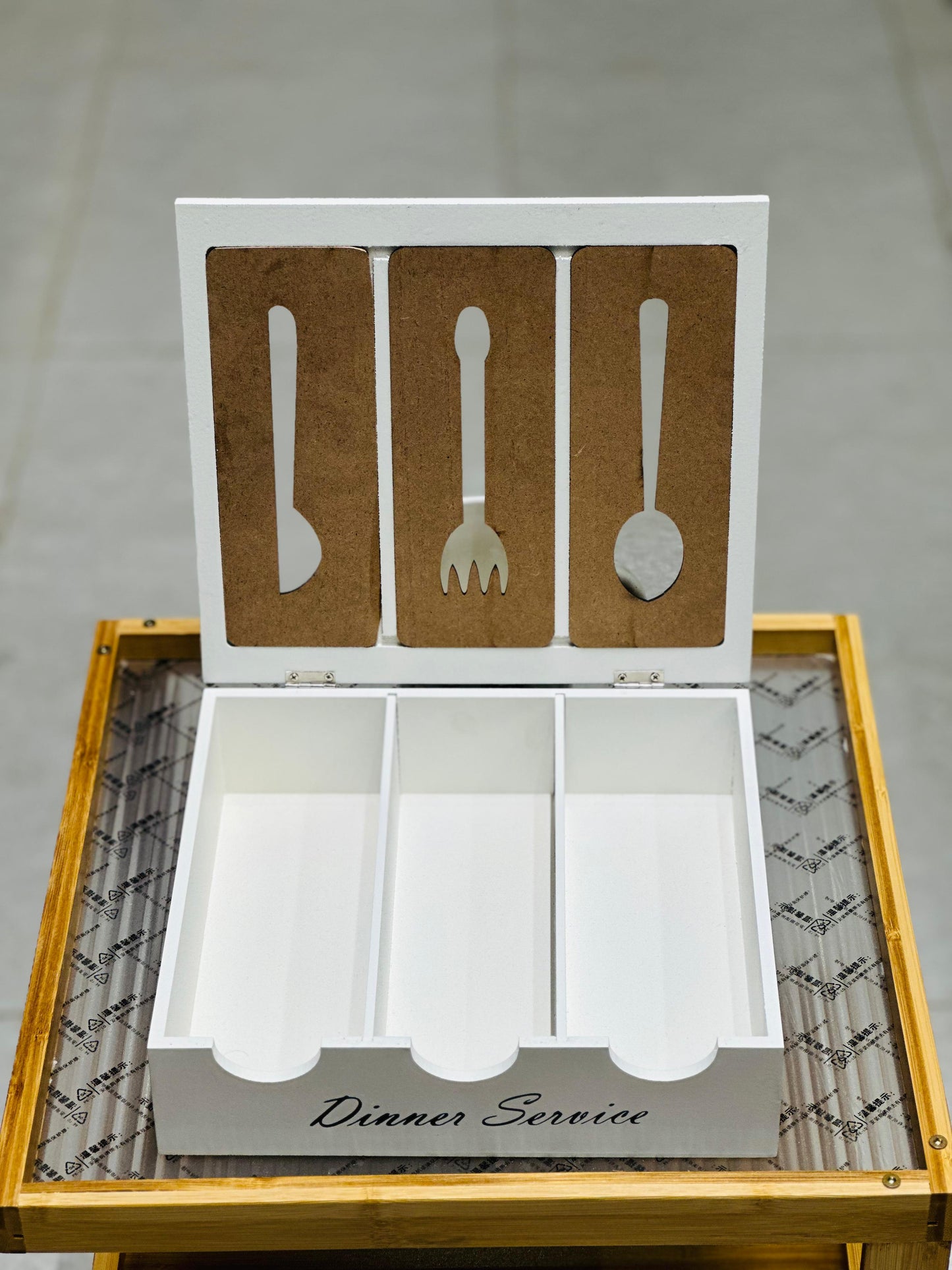 Modern Wooden Cutlery Organizer Box - My Store