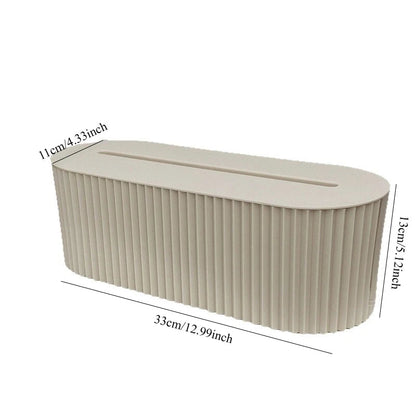 Modern Fluted Cable Management Box & Desk Organizer with Phone Holder