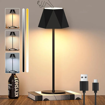 Modern Cordless LED Table Lamp (Hexagonal Design)