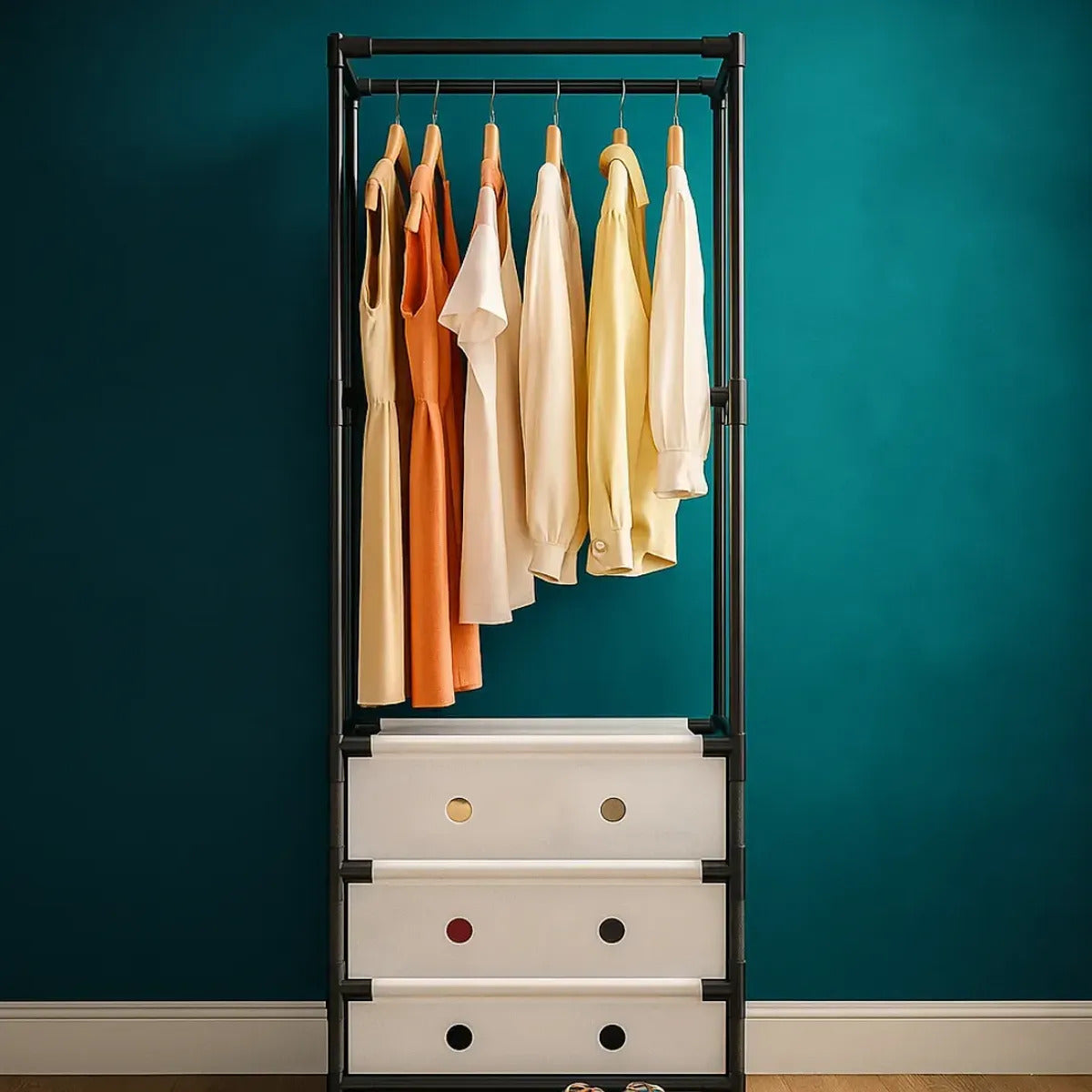 Multi-Functional Tall Garment Rack with 3 Fabric Drawers & Storage Shelves - My Store