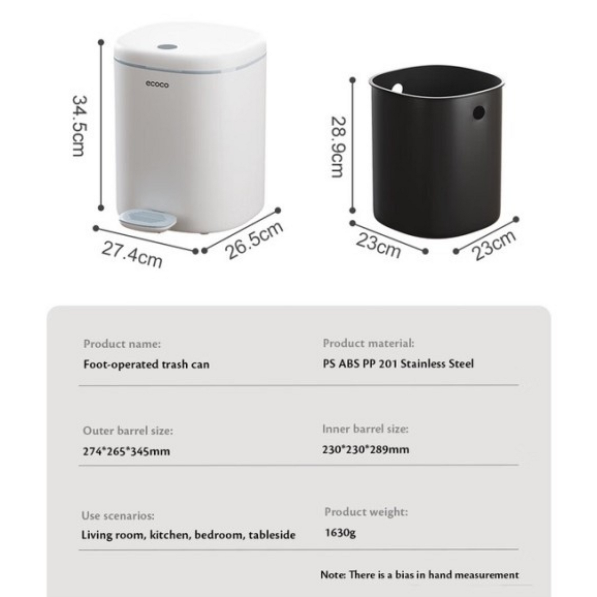 Ecoco 12L Foot-Operated Trash Bin - My Store