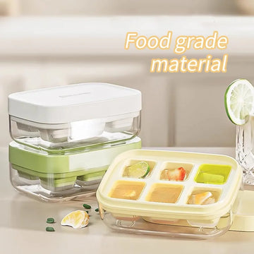Mini 6-Grid One-Press Ice Cube Maker with Storage Box