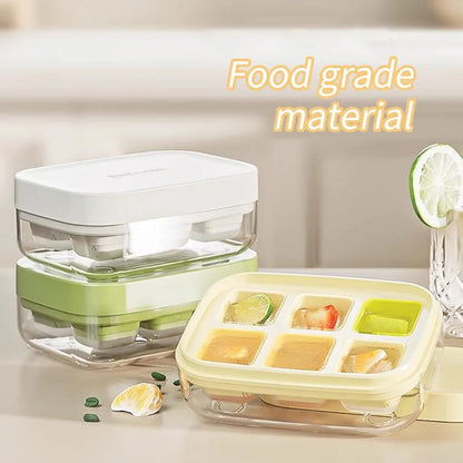 Mini 6-Grid One-Press Ice Cube Maker with Storage Box - My Store
