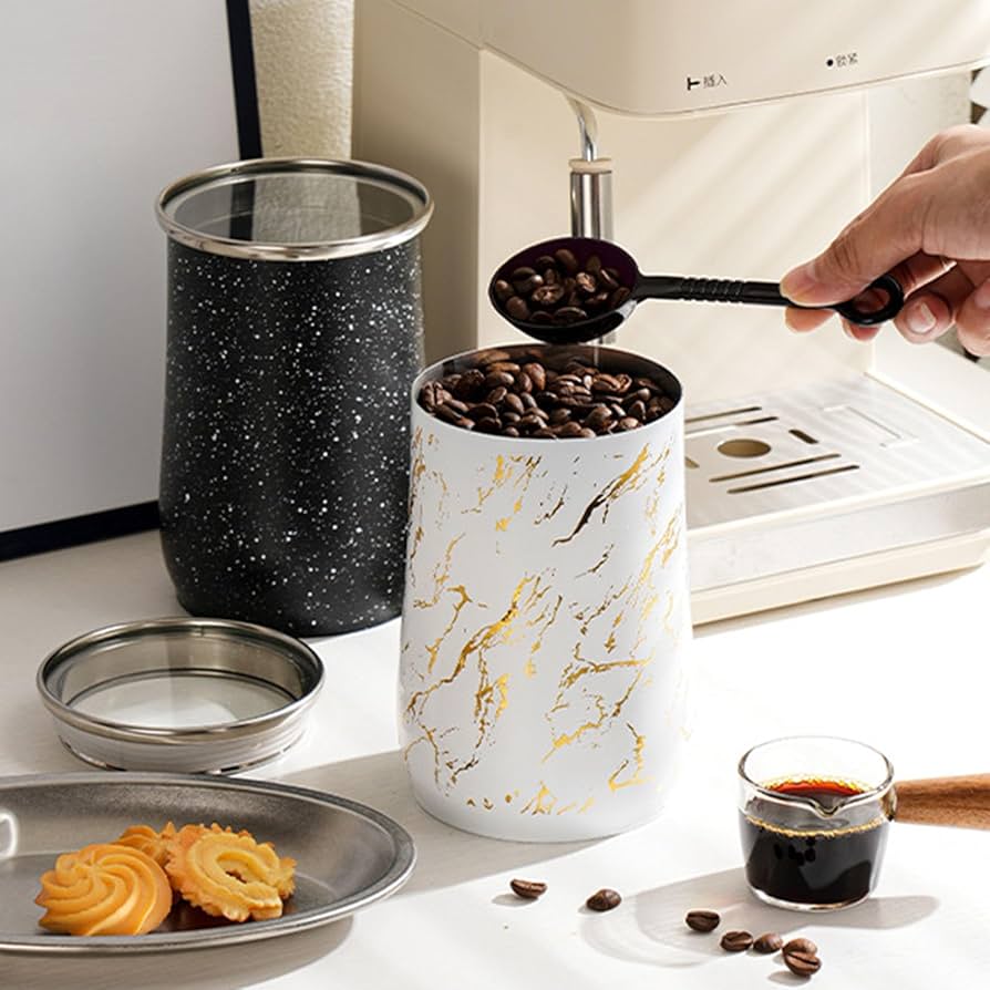 1000ml Metal Coffee Storage Canister with Spoon