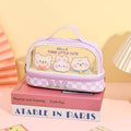 Three Little Cute Double-Layer Pencil Case – Pastel Purple - My Store