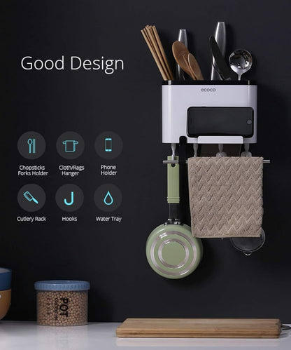 ECOCO Wall-Mounted Kitchen Utensil & Cutlery Holder