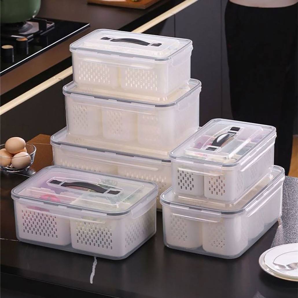 6-Compartment Multi-Functional Fresh-Keeping Organizer Box