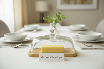 Premium Glass Cake Plate with Wooden Base - My Store
