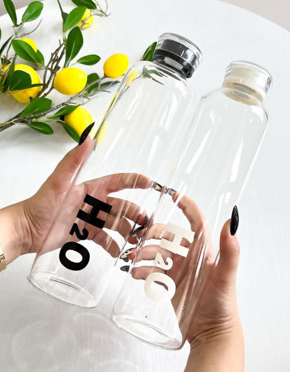 H₂O Signature Clear Glass Water Bottle