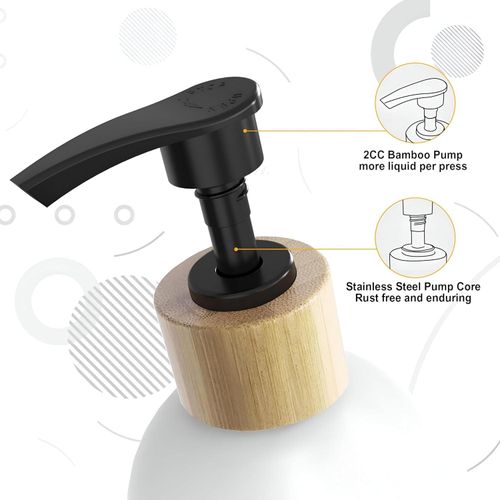 Premium: Luxe Glass Soap Dispenser Set with Bamboo Pumps & Organizing Tray (Set of 2) - My Store