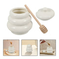 Ceramic Honey Pot with Wooden Dipper - My Store
