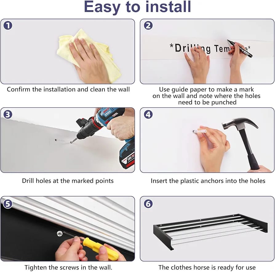 Folding Aluminum Clothes Drying Rack