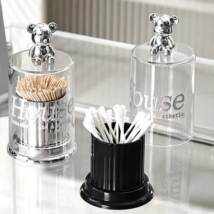 2 Pcs Bear Topped Transparent Organizer - My Store