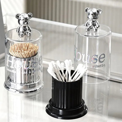 2 Pcs Bear Topped Transparent Organizer - My Store