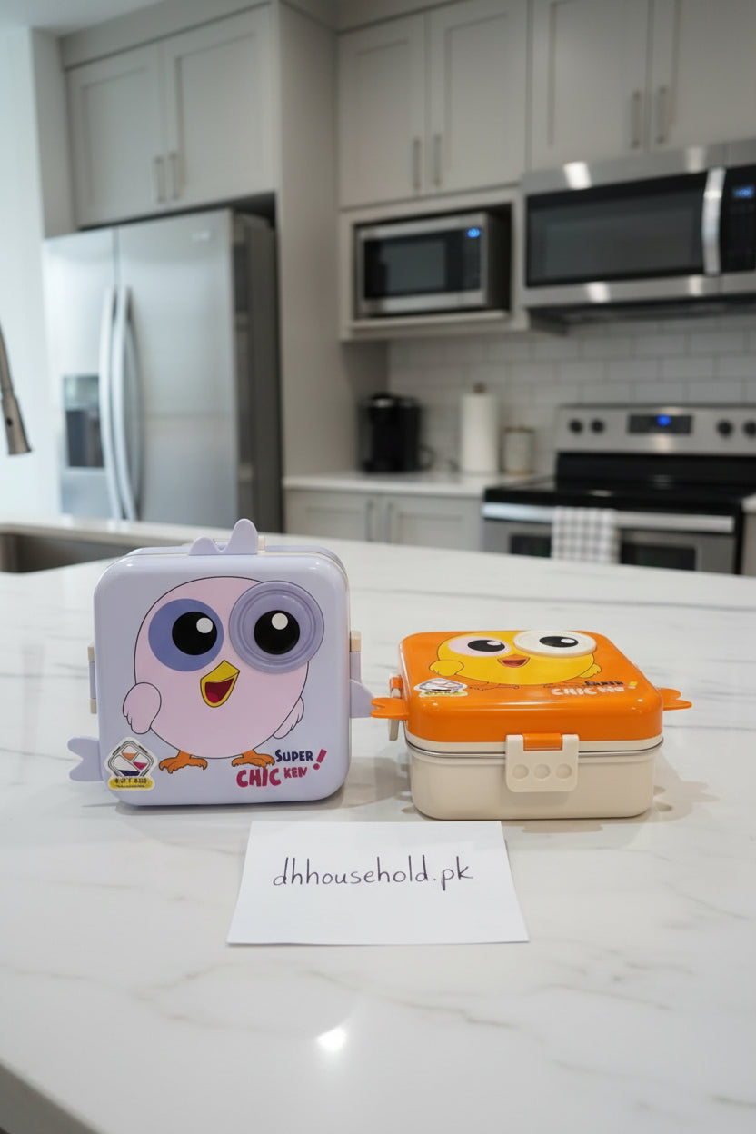 Super Chicken 3-Compartment Stainless Steel Lunch Box - My Store