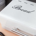 Vintage Metal Bread Box – Retro Kitchen Storage (White) - My Store