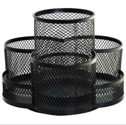 360 Degree Rotating Pen Holder, Rotating Desktop Organizer, Mesh Desk Box Pencil Case