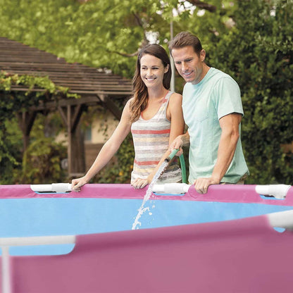 INTEX 8ft × 30" Pink Metal Frame Above Ground Pool