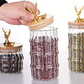 Premium Golden Deer Ripple Glass Storage Jars - My Store