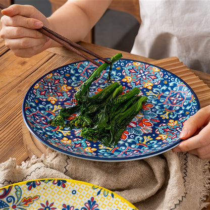 Royal Midnight Blue Hand-Painted Moroccan Ceramic Dinner & Quarter Plates