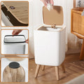 Indoor Trash Bin with Wooden Feet – 7L - My Store