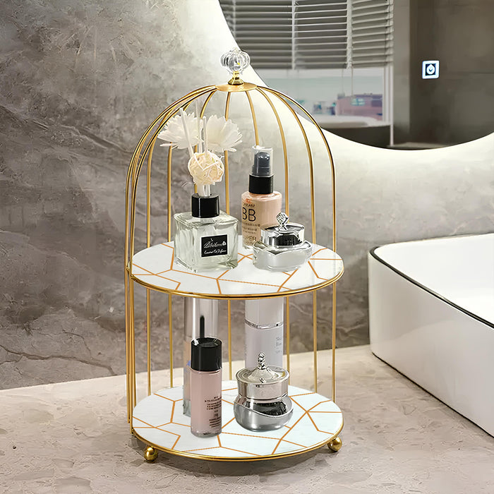 2-Tier Golden Vanity Cage - My Store
