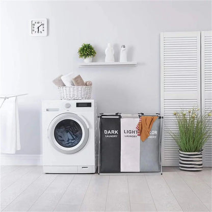3-Compartment Foldable Laundry Organizer – X-Frame Design - My Store
