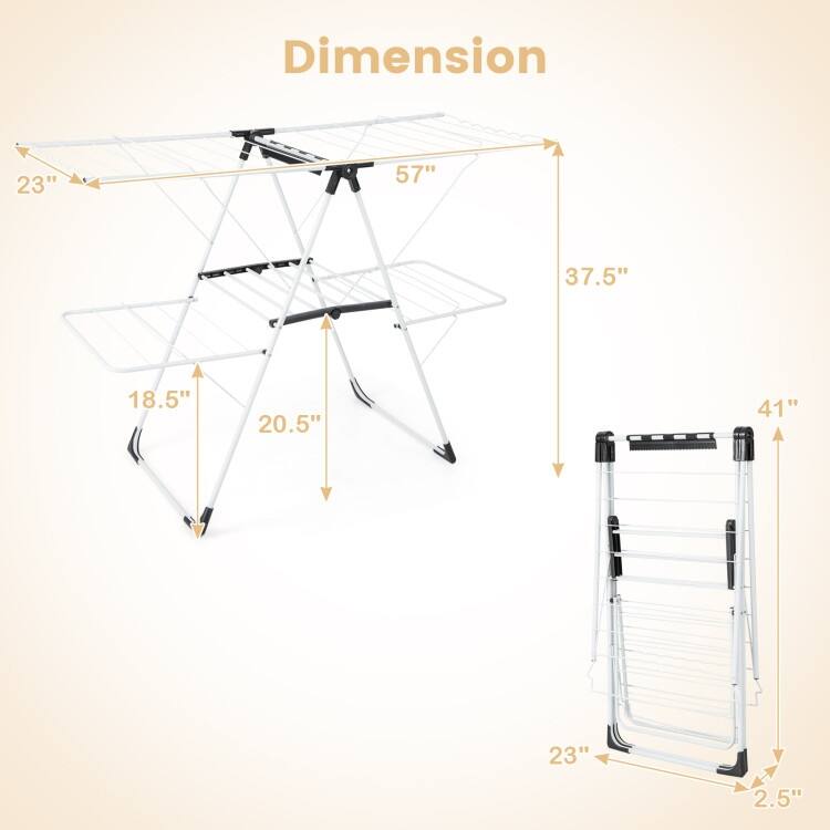 DannyHOME Multi-Tier Folding Clothes Drying Rack