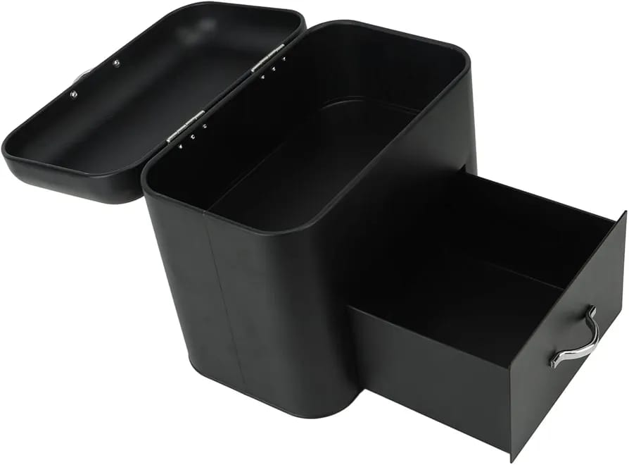 Matte Black Double-Layer Multifunctional Storage Organizer Box with Drawer - My Store