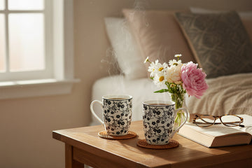 Danny Home Blue Floral Ceramic Mug - My Store