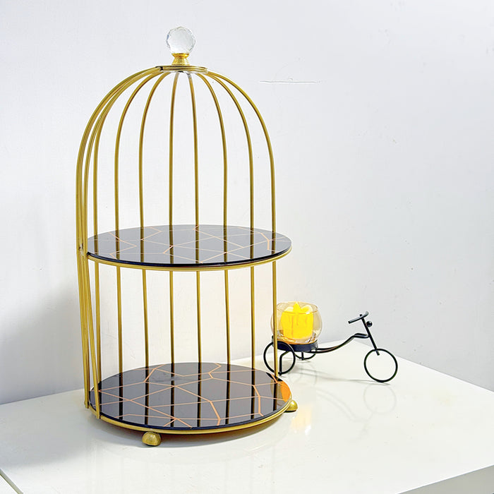 2-Tier Golden Vanity Cage - My Store
