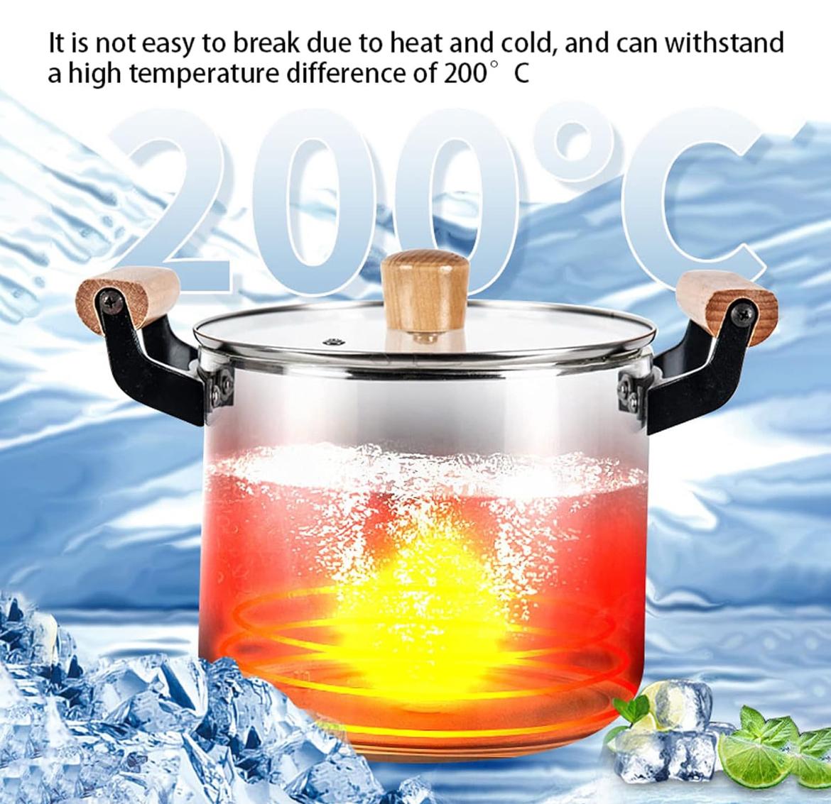 Heat Resistant Borosilicate Glass Cooking Pot - My Store