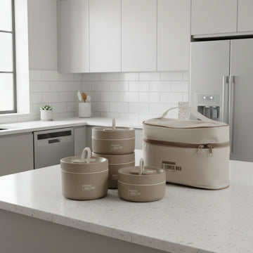 Portable Multi-Layer Insulated Lunch Box Set – Stainless Steel Food Container with Carry Bag