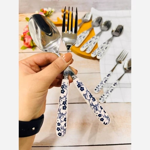 Danny Home Classical Blue Coffee Spoon Set – 6 Pieces (15cm)