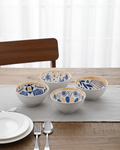Japanese-Style Floral Ceramic Bowls – Set of 6 - My Store
