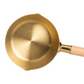 Golden Stainless Steel Saucepan with Wooden Handle - My Store