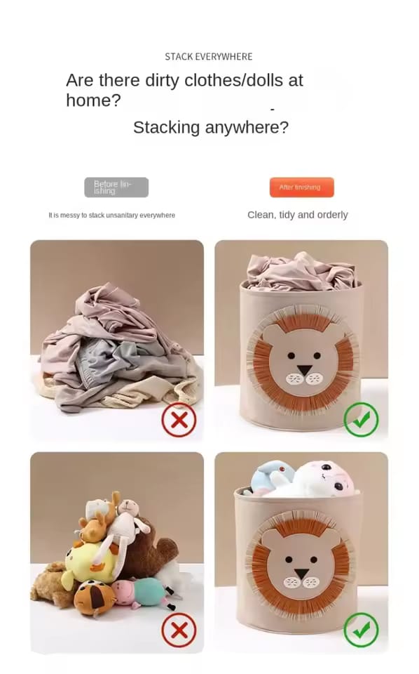 Animal-Themed Felt Storage Basket - My Store