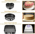 3-Piece Non-Stick Springform Cake Pan Set (Heart, Round & Square) - My Store