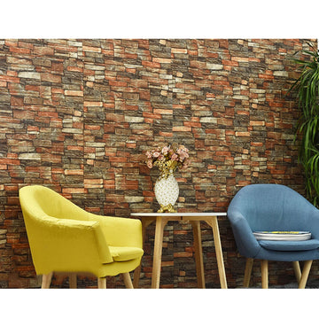 🧱 3D Rustic Brick Wall Stickers – Self-Adhesive PVC Foam Wallpape