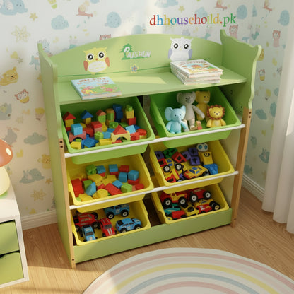 Premium Wooden Kids' Toy Organizer with Storage Baskets - My Store
